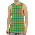 Shamrock Plaid St. Patrick's Day Print Men's Muscle Tank Top