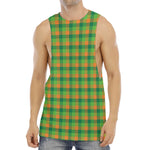 Shamrock Plaid St. Patrick's Day Print Men's Muscle Tank Top