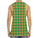 Shamrock Plaid St. Patrick's Day Print Men's Muscle Tank Top