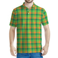 Shamrock Plaid St. Patrick's Day Print Men's Polo Shirt