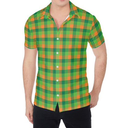 Shamrock Plaid St. Patrick's Day Print Men's Shirt