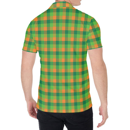 Shamrock Plaid St. Patrick's Day Print Men's Shirt