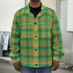 Shamrock Plaid St. Patrick's Day Print Men's Shirt Jacket