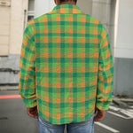 Shamrock Plaid St. Patrick's Day Print Men's Shirt Jacket