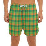 Shamrock Plaid St. Patrick's Day Print Men's Split Running Shorts