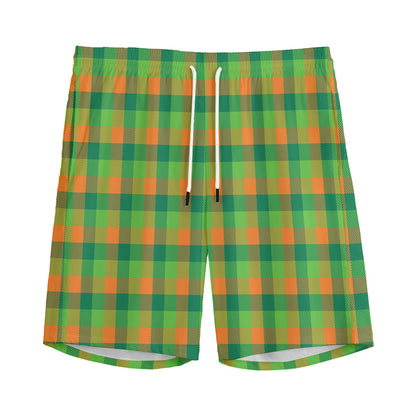 Shamrock Plaid St. Patrick's Day Print Men's Sports Shorts