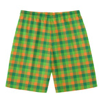 Shamrock Plaid St. Patrick's Day Print Men's Swim Trunks
