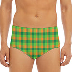 Shamrock Plaid St. Patrick's Day Print Men's Triangle Swim Briefs