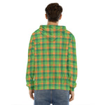 Shamrock Plaid St. Patrick's Day Print Men's Velvet Pullover Hoodie