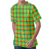 Shamrock Plaid St. Patrick's Day Print Men's Velvet T-Shirt