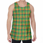 Shamrock Plaid St. Patrick's Day Print Men's Velvet Tank Top