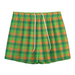 Shamrock Plaid St. Patrick's Day Print Mesh Shorts