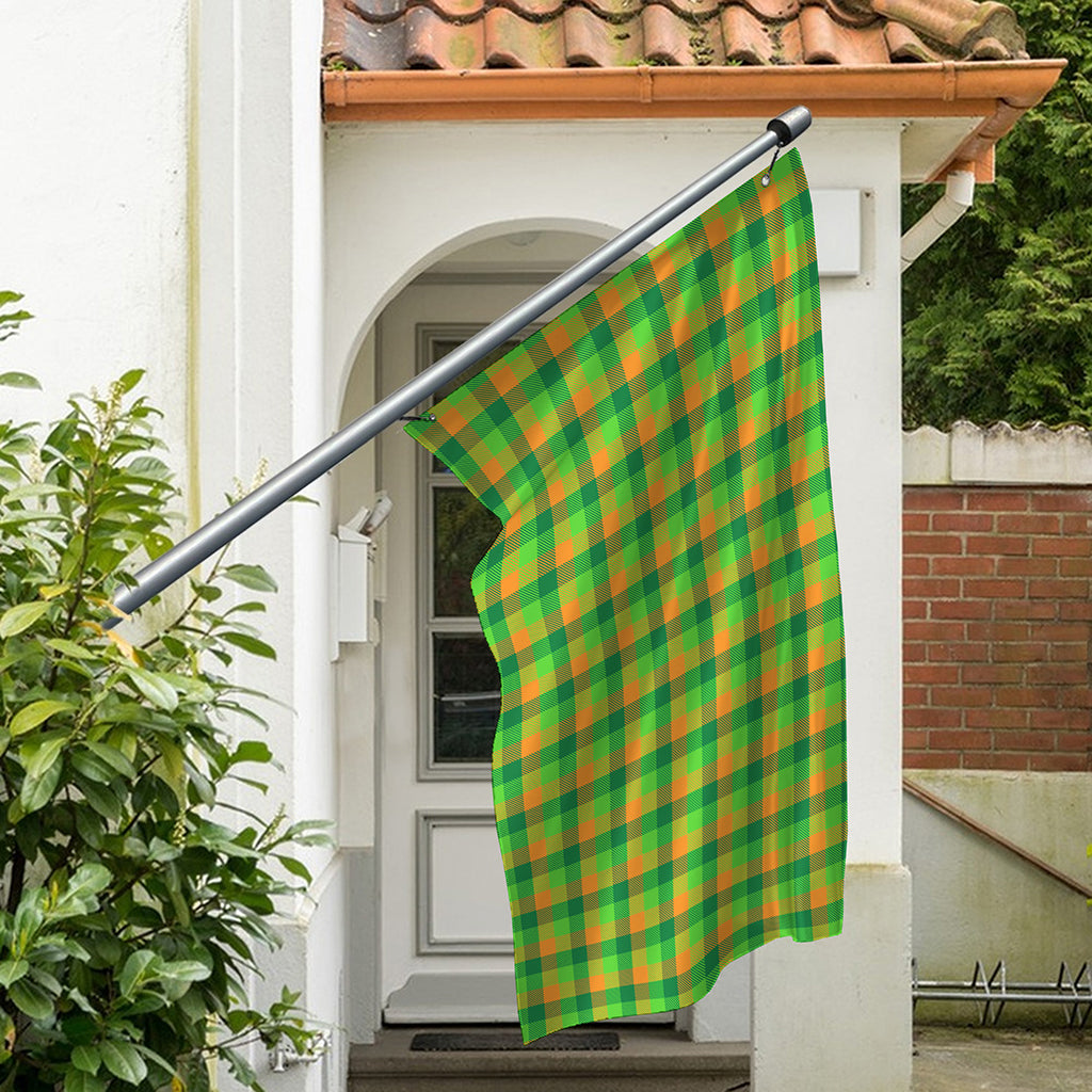 Shamrock Plaid St. Patrick's Day Print Polyester Flag