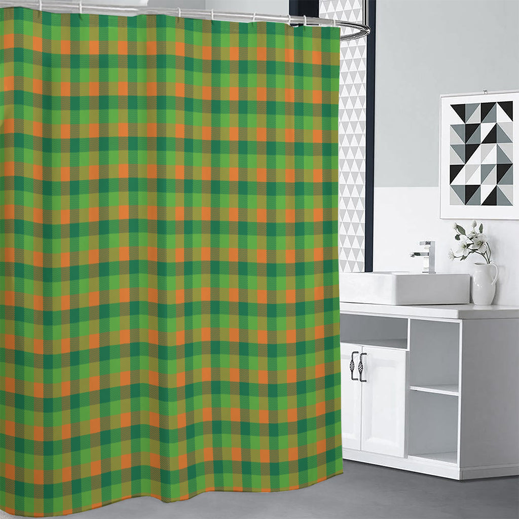 Shamrock Plaid St. Patrick's Day Print Premium Shower Curtain