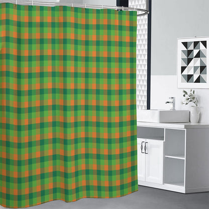 Shamrock Plaid St. Patrick's Day Print Premium Shower Curtain