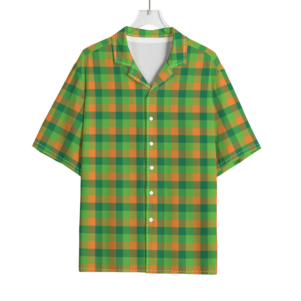 Shamrock Plaid St. Patrick's Day Print Rayon Hawaiian Shirt
