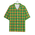 Shamrock Plaid St. Patrick's Day Print Rayon Hawaiian Shirt