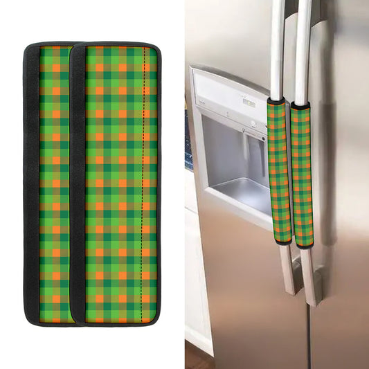 Shamrock Plaid St. Patrick's Day Print Refrigerator Handle Covers