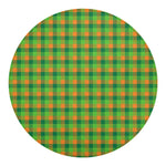 Shamrock Plaid St. Patrick's Day Print Round Blanket