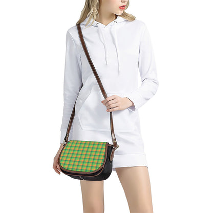 Shamrock Plaid St. Patrick's Day Print Saddle Bag