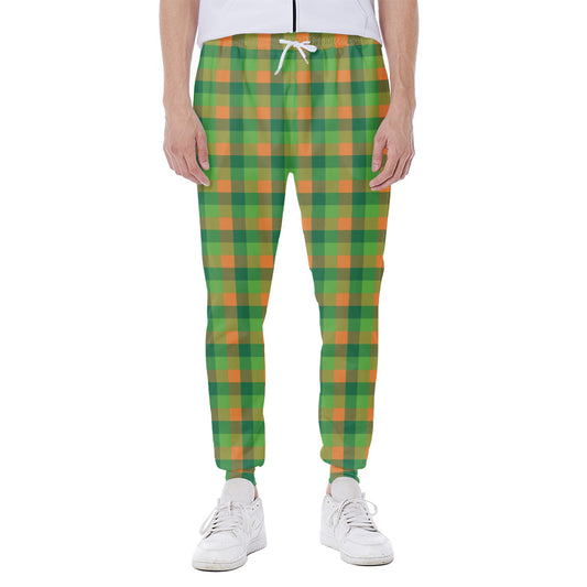 Shamrock Plaid St. Patrick's Day Print Scuba Joggers