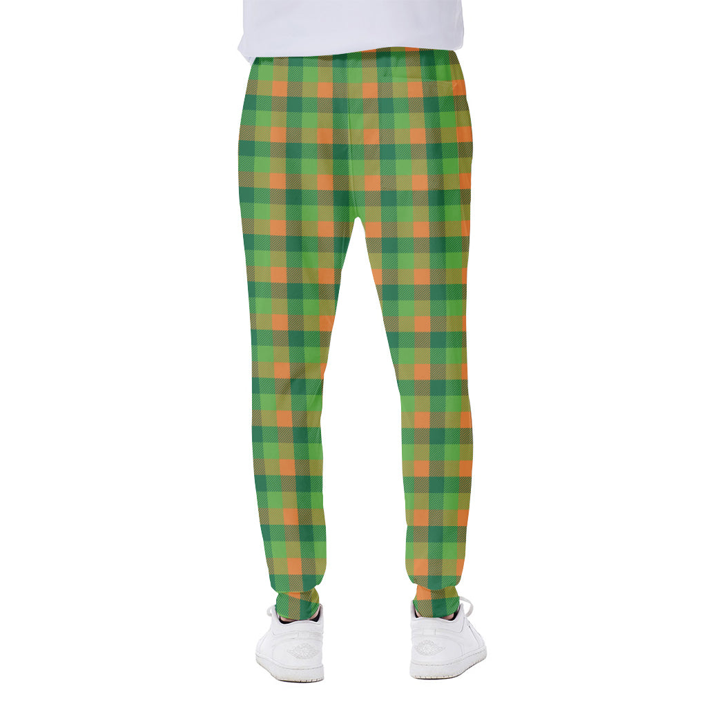 Shamrock Plaid St. Patrick's Day Print Scuba Joggers