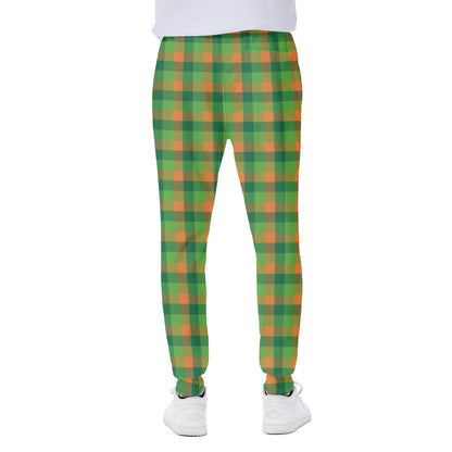 Shamrock Plaid St. Patrick's Day Print Scuba Joggers