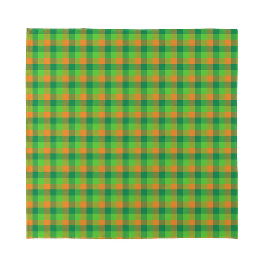 Shamrock Plaid St. Patrick's Day Print Silk Bandana