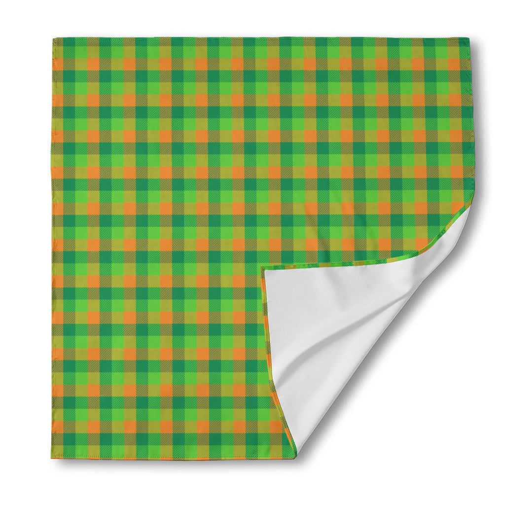 Shamrock Plaid St. Patrick's Day Print Silk Bandana