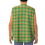 Shamrock Plaid St. Patrick's Day Print Sleeveless Baseball Jersey