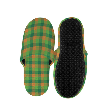 Shamrock Plaid St. Patrick's Day Print Slippers