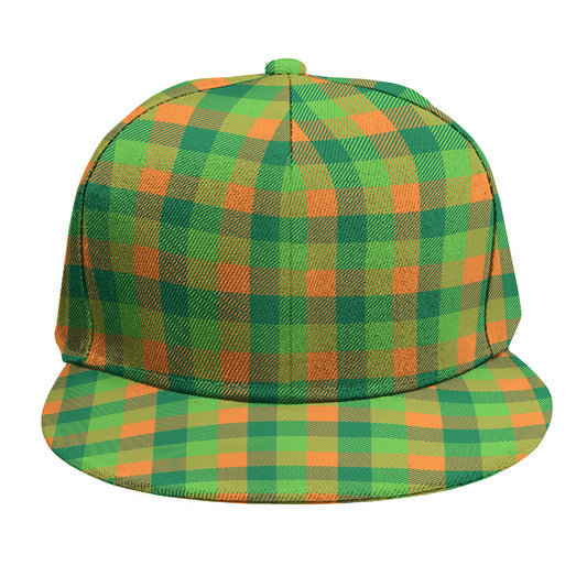 Shamrock Plaid St. Patrick's Day Print Snapback Cap