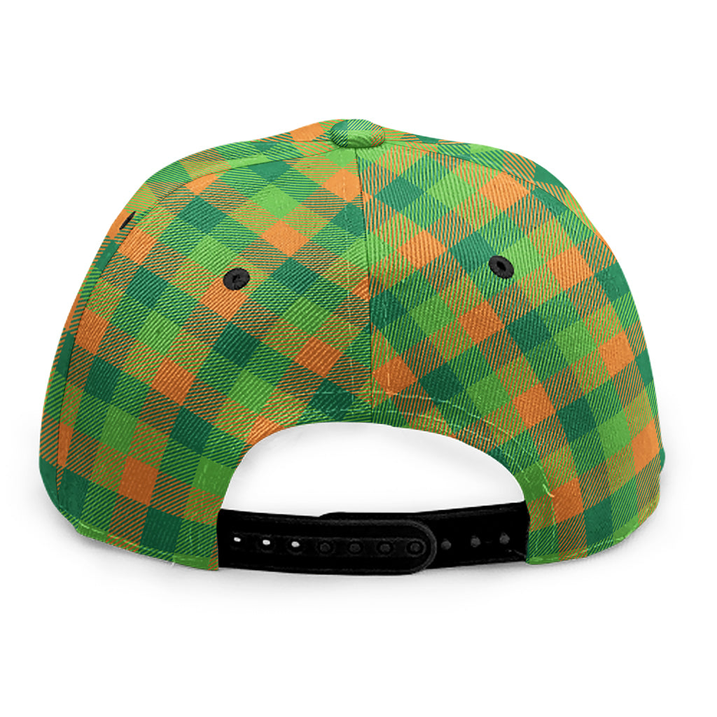 Shamrock Plaid St. Patrick's Day Print Snapback Cap