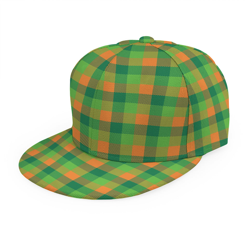 Shamrock Plaid St. Patrick's Day Print Snapback Cap