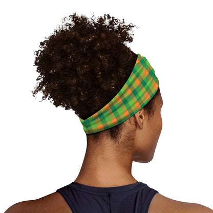 Shamrock Plaid St. Patrick's Day Print Sports Headband