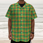 Shamrock Plaid St. Patrick's Day Print Textured Short Sleeve Shirt