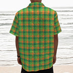 Shamrock Plaid St. Patrick's Day Print Textured Short Sleeve Shirt