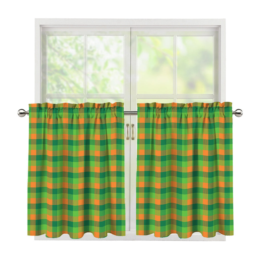 Shamrock Plaid St. Patrick's Day Print Tier Curtains