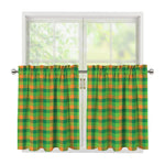 Shamrock Plaid St. Patrick's Day Print Tier Curtains