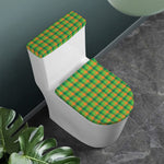 Shamrock Plaid St. Patrick's Day Print Toilet Lid And Tank Cover Set