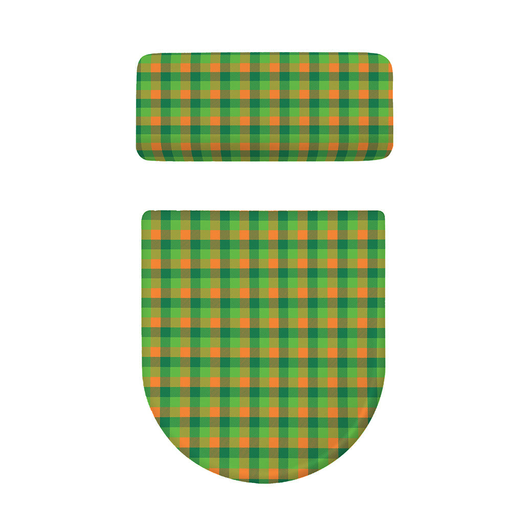 Shamrock Plaid St. Patrick's Day Print Toilet Lid And Tank Cover Set