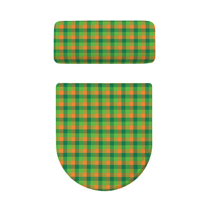 Shamrock Plaid St. Patrick's Day Print Toilet Lid And Tank Cover Set