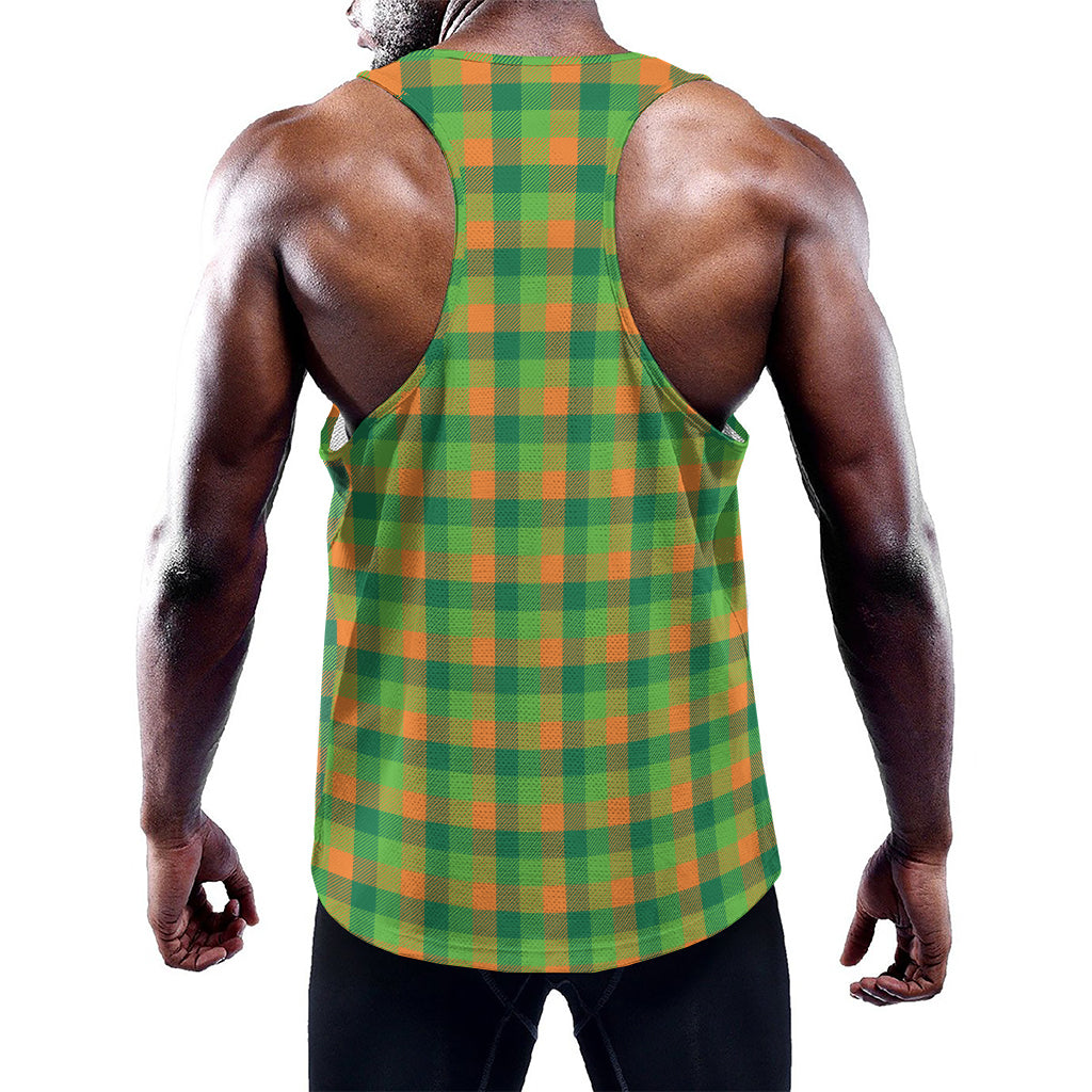Shamrock Plaid St. Patrick's Day Print Training Tank Top