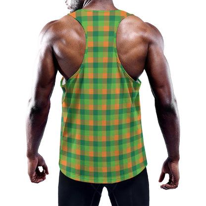 Shamrock Plaid St. Patrick's Day Print Training Tank Top
