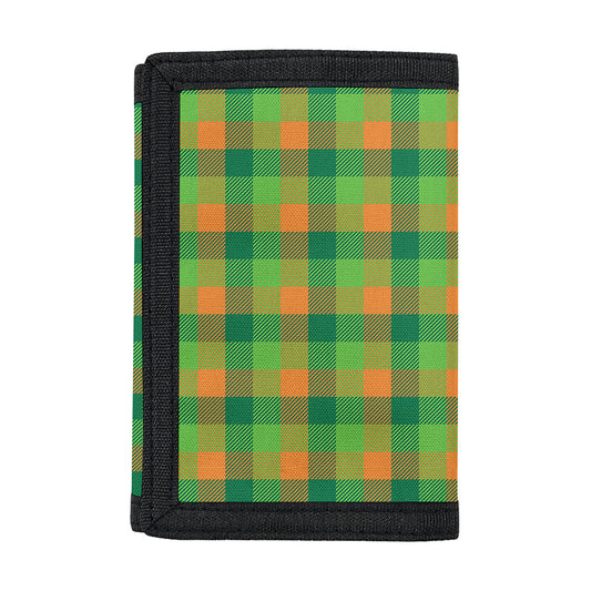 Shamrock Plaid St. Patrick's Day Print Trifold Wallet