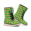 Shamrock Plaid St. Patrick's Day Print Winter Boots