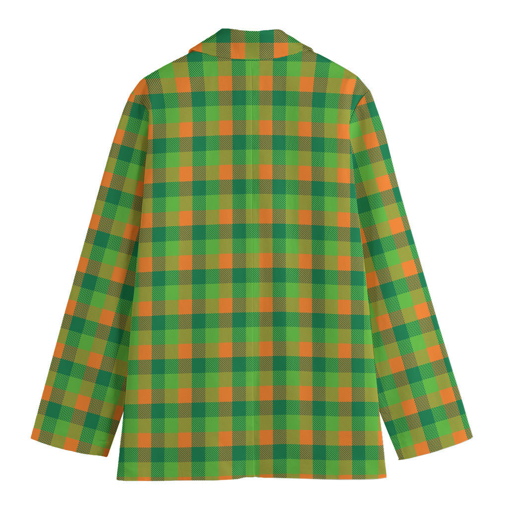 Shamrock Plaid St. Patrick's Day Print Women's Blazer