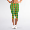 Shamrock Plaid St. Patrick's Day Print Women's Capri Leggings