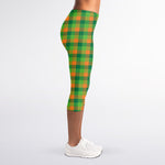 Shamrock Plaid St. Patrick's Day Print Women's Capri Leggings