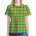 Shamrock Plaid St. Patrick's Day Print Women's Polo Shirt